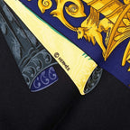 Hermes Carre 90 L'atlantide Atlantis Scarf Large Gold Black Multicolor Silk — view 3