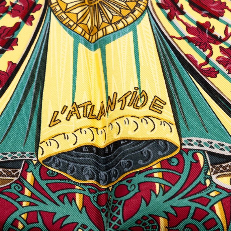 Hermes Carre 90 L'atlantide Atlantis Scarf Large Gold Black Multicolor Silk — view 4
