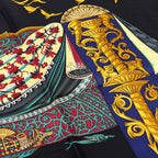 Hermes Carre 90 L'atlantide Atlantis Scarf Large Gold Black Multicolor Silk — view 5
