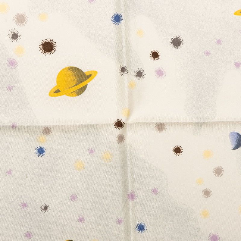 Hermes Carre 90 la Voie Lactee Milky Way Scarf Large Format White Multicolor — view 5