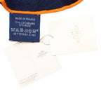 Hermes Losange GM Scarf Large Navy Cashmere Silk — view 7