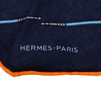 Hermes Losange GM Scarf Large Navy Cashmere Silk — view 2