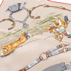 Hermes Carre 70 Pampa Prairie Scarf Gray Multicolor Silk — view 7