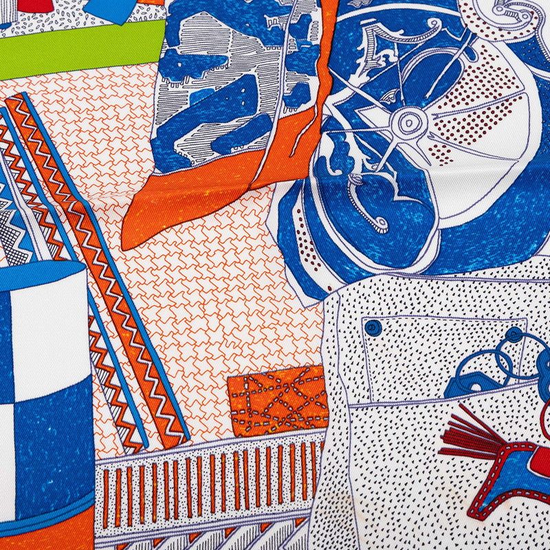 Hermes Rendezvous at Carre 70 Rendez Vous Chez Scarf Multicolor Silk — view 5