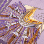 Hermes Carre 90 Cuirs du Desert Leather Ornament Scarf Large Purple Cashmere — view 6