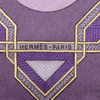 Hermes Carre 90 Cuirs du Desert Leather Ornament Scarf Large Purple Cashmere — view 4