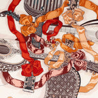 Hermes Carre 90 Mon Ami Pierrot My Friend Scarf Large Red White Silk — view 8