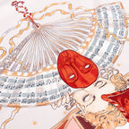 Hermes Carre 90 Mon Ami Pierrot My Friend Scarf Large Red White Silk — view 6