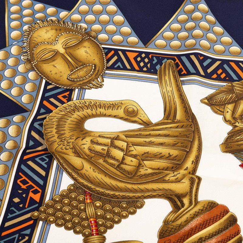 Hermes Carre 90 L'or Des Chefs Gold of the Chiefs Scarf Large Multicolor Silk — view 7