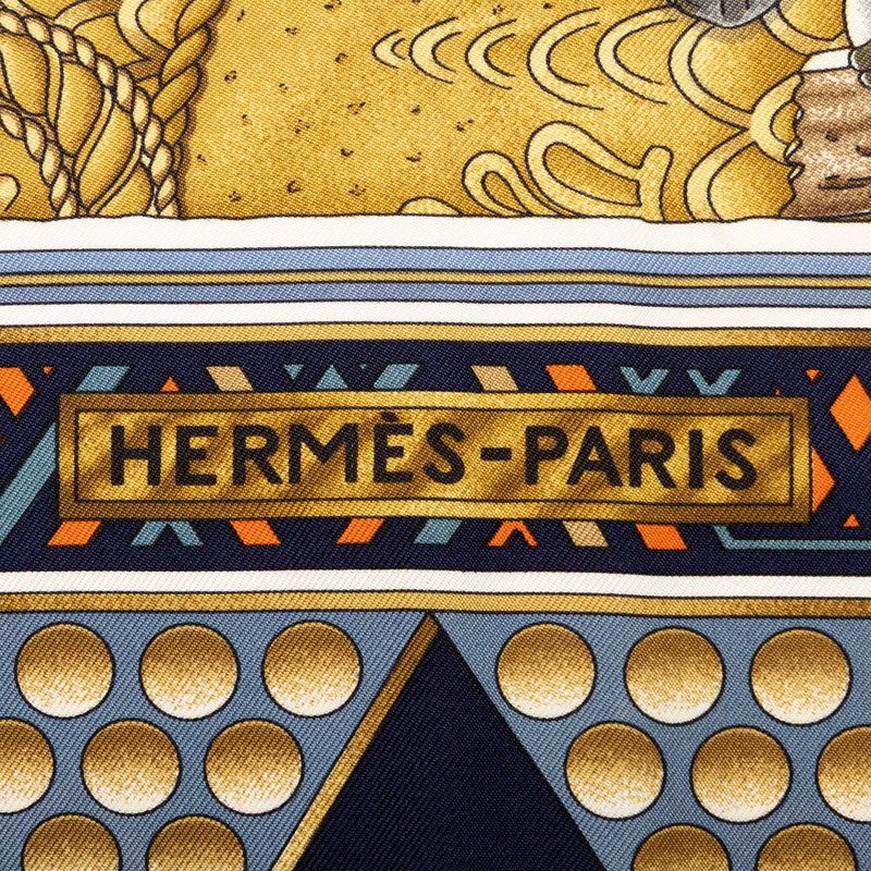 Hermes Carre 90 L'or Des Chefs Gold of the Chiefs Scarf Large Multicolor Silk — view 3