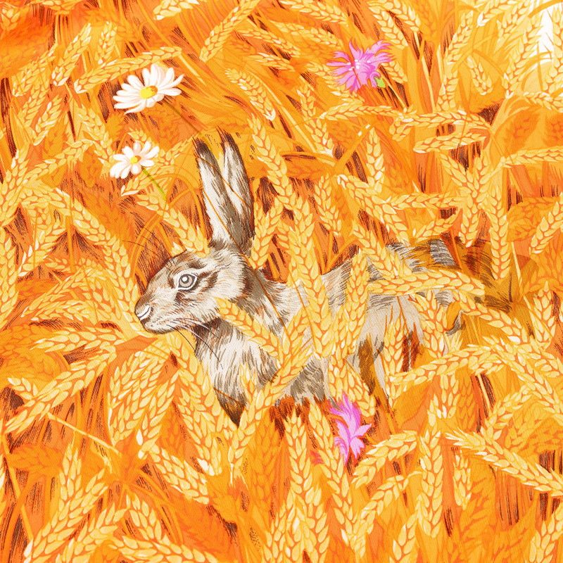 Hermes Carre 90 Lapins Dans Un Champ de Wheat Field and Rabbit Scarf Large — view 5