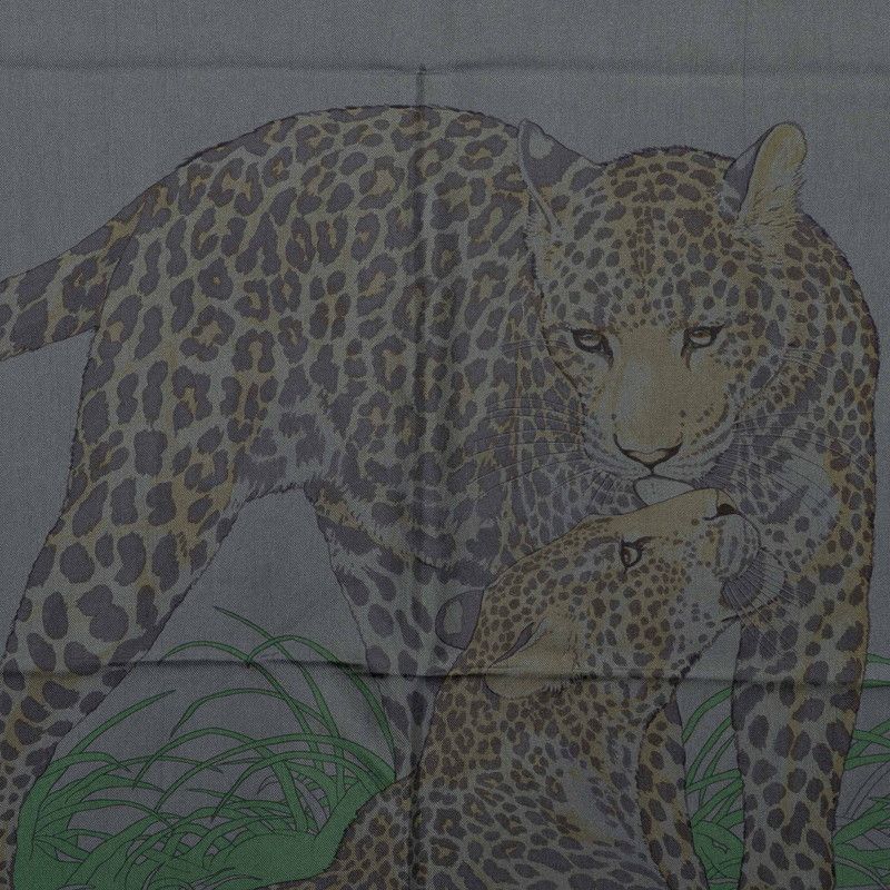 Hermes Carre 90 Jungle Love Animal Scarf Large Format Dark Green Silk — view 2