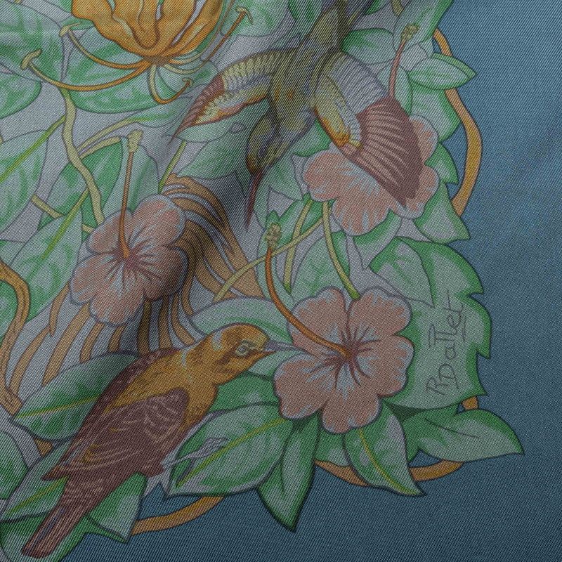 Hermes Carre 90 Jungle Love Animal Scarf Large Format Dark Green Silk — view 4