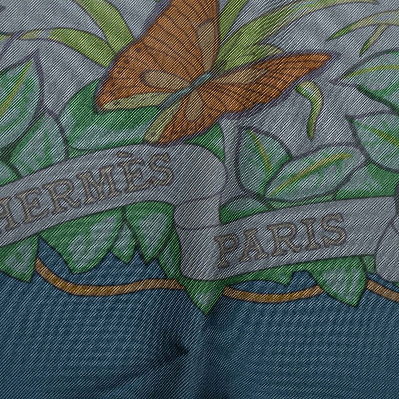 Hermes Carre 90 Jungle Love Animal Scarf Large Format Dark Green Silk — view 5