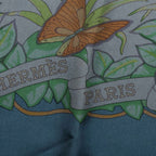 Hermes Carre 90 Jungle Love Animal Scarf Large Format Dark Green Silk — view 5
