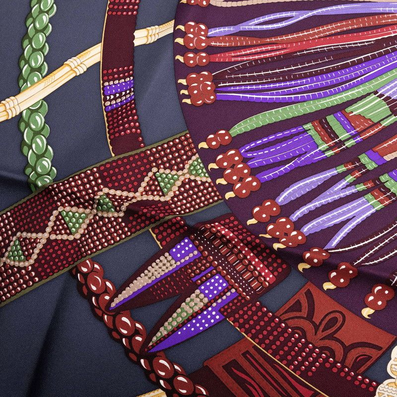 Hermes Carre 90 Ceintures Et Liens Belts and Laces Scarf Large Multicolor Silk — view 6