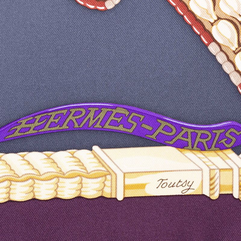 Hermes Carre 90 Ceintures Et Liens Belts and Laces Scarf Large Multicolor Silk — view 5