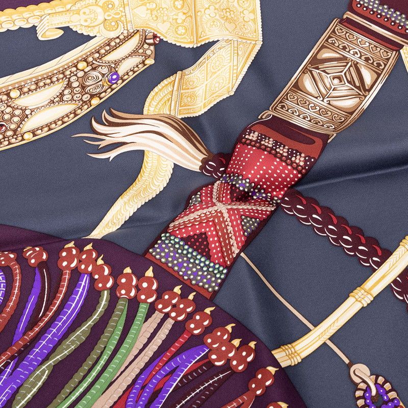 Hermes Carre 90 Ceintures Et Liens Belts and Laces Scarf Large Multicolor Silk — view 7
