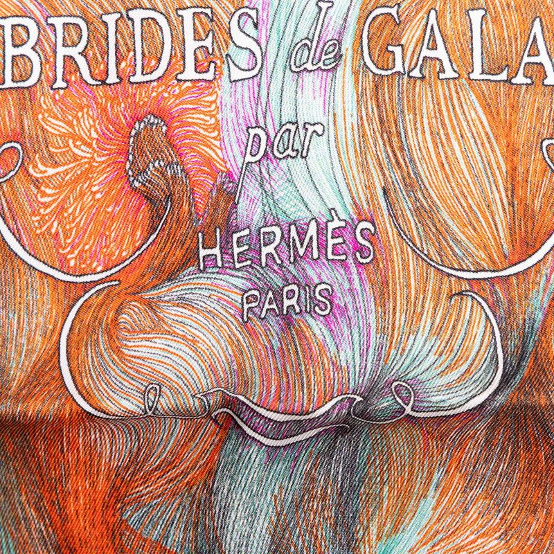 Hermes Carre 90 Brides de Gala en Finesse Ceremonial Bridle Scarf Large — view 7
