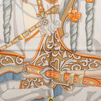 Hermes Carre 90 Haranais de Coeur Arne de Scarf Large White Multicolor Silk — view 2