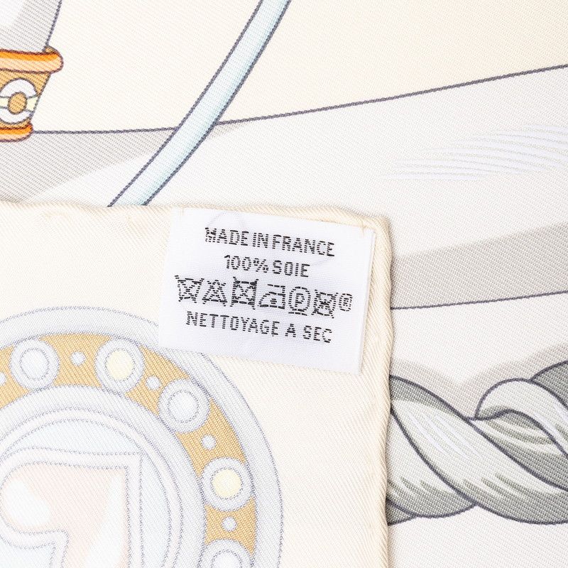 Hermes Carre 90 Haranais de Coeur Arne de Scarf Large White Multicolor Silk — view 3