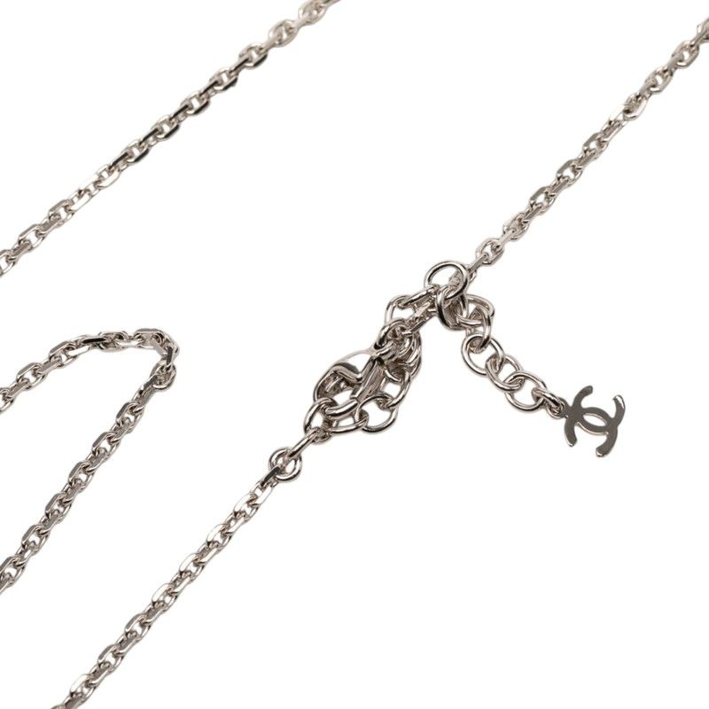 Chanel CC Logo Chain Pendant 04A Stamp Black Silver Metal Plastic — view 5