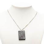 Chanel CC Logo Chain Pendant 04A Stamp Black Silver Metal Plastic — view 6