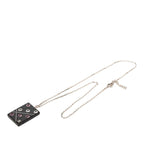 Chanel CC Logo Chain Pendant 04A Stamp Black Silver Metal Plastic — view 4