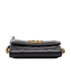 Chanel CC Logo Quilted Chanel 19 Crossbody Chain Wallet Shoulder Bag Black — view 3