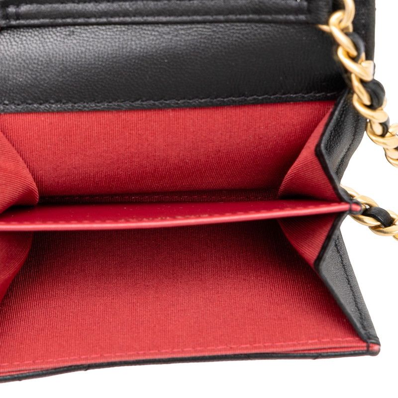 Chanel CC Logo Quilted Chanel 19 Crossbody Chain Wallet Shoulder Bag Black — view 4