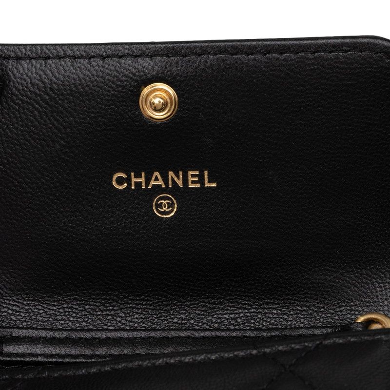 Chanel CC Logo Quilted Chanel 19 Crossbody Chain Wallet Shoulder Bag Black — view 5