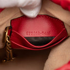 Gucci GG Marmont Heart Motif Small Bucket Bag Chain Red Leather — view 6