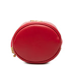 Gucci GG Marmont Heart Motif Small Bucket Bag Chain Red Leather — view 3