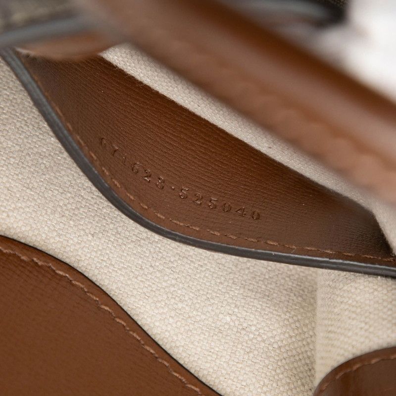 Gucci GG Supreme 2-Way Shoulder Bag Pochette Beige Brown Leather — view 6