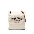 Hermes Aline MM Shoulder Bag Beige Brown Cotton Leather