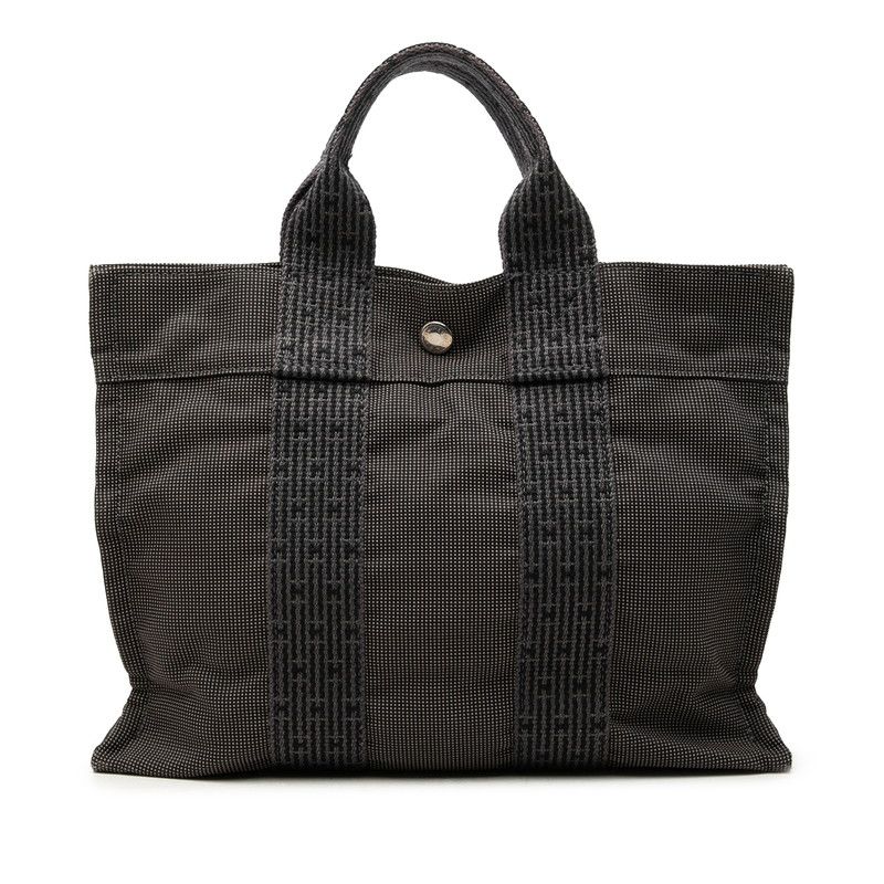 Hermes Herline PM Tote Bag Gray Canvas