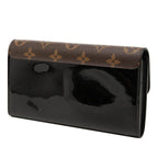 Louis Vuitton Monogram Portefeuille Cherry Wood Bifold Wallet Black Brown — view 2