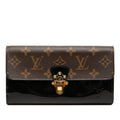 Louis Vuitton Monogram Portefeuille Cherry Wood Bifold Wallet Black Brown