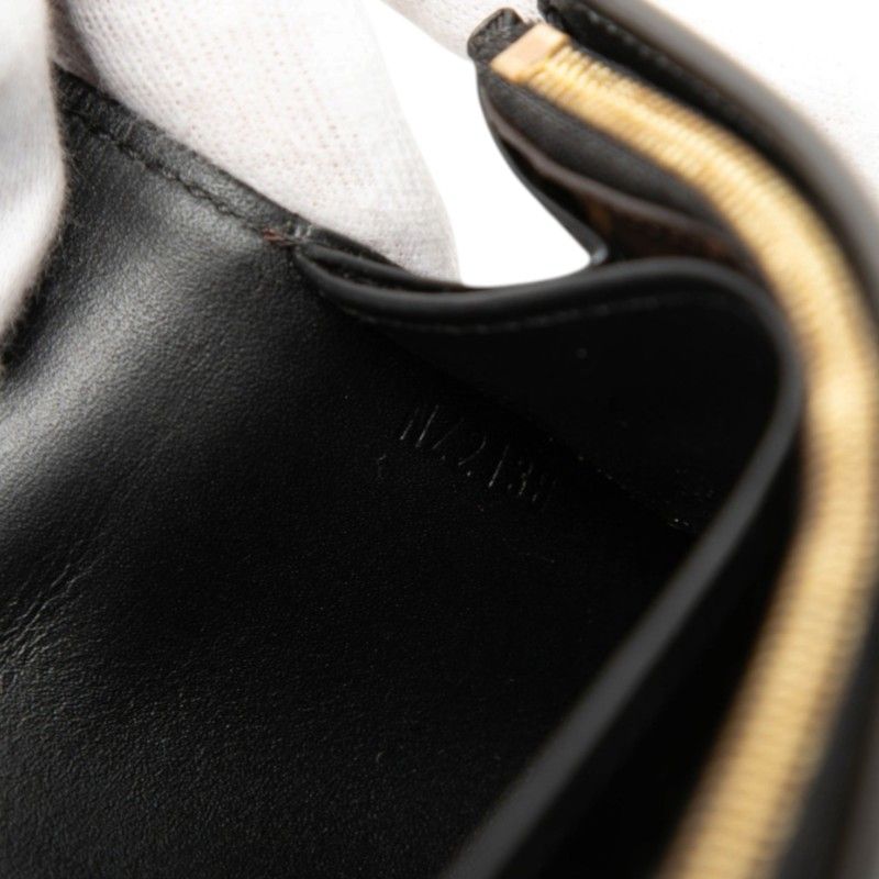 Louis Vuitton Monogram Portefeuille Cherry Wood Bifold Wallet Black Brown — view 6