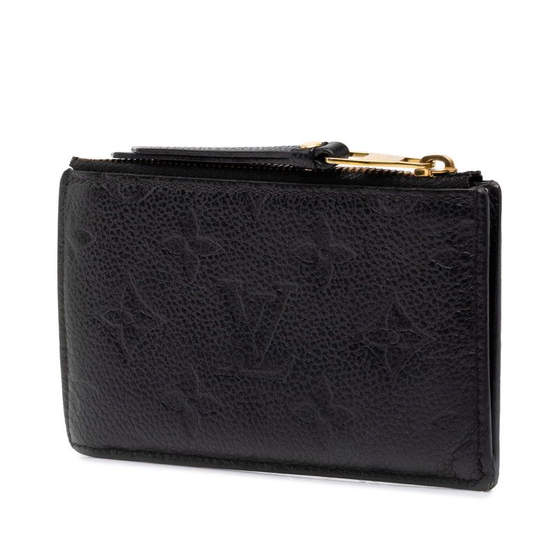 Louis Vuitton Monogram Empreinte Card Case Zip Coin Purse Noir Black Leather — view 2