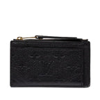 Louis Vuitton Monogram Empreinte Card Case Zip Coin Purse Noir Black Leather