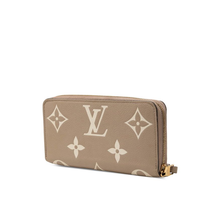 Louis Vuitton Monogram Empreinte Zippy Wallet Zip Around Beige Leather — view 2