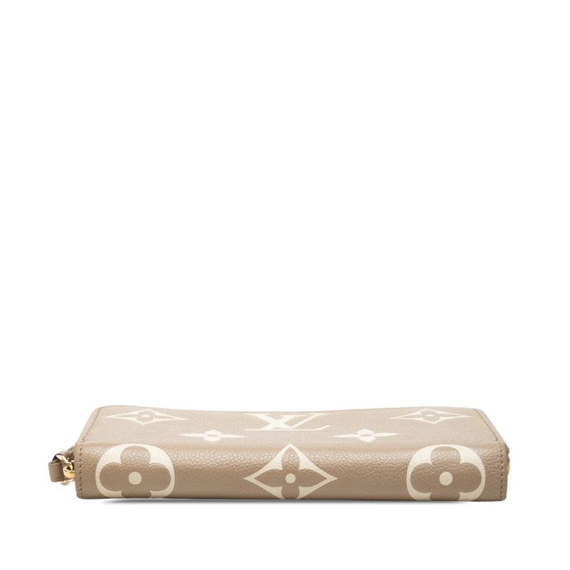 Louis Vuitton Monogram Empreinte Zippy Wallet Zip Around Beige Leather — view 3
