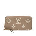 Louis Vuitton Monogram Empreinte Zippy Wallet Zip Around Beige Leather