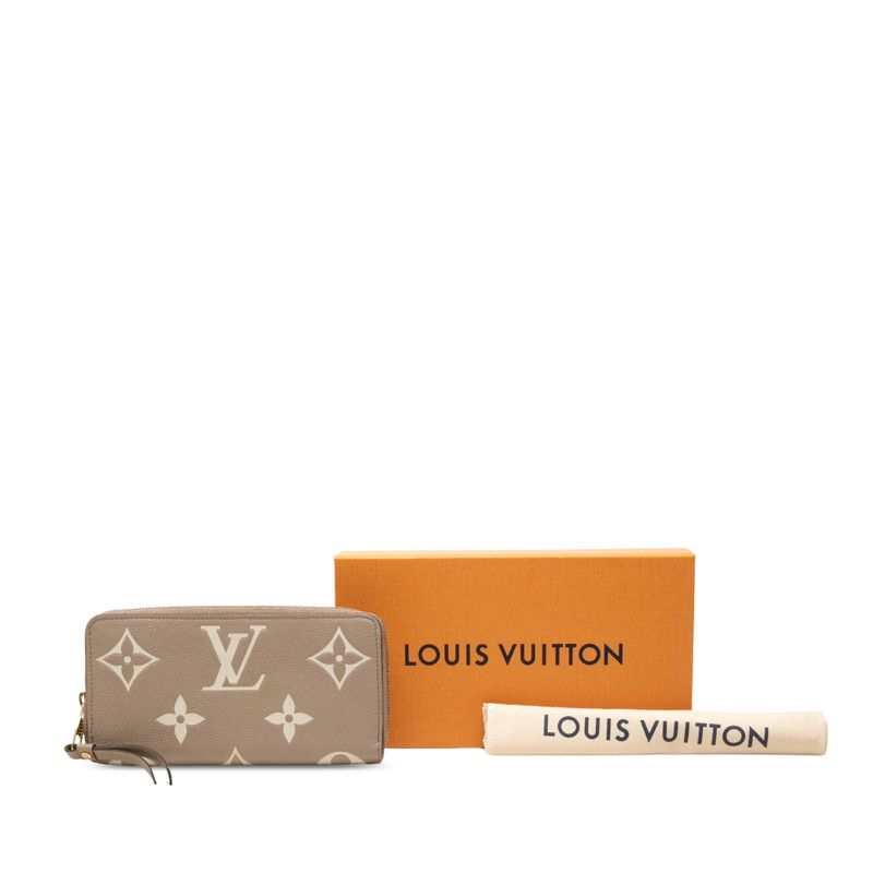 Louis Vuitton Monogram Empreinte Zippy Wallet Zip Around Beige Leather — view 6