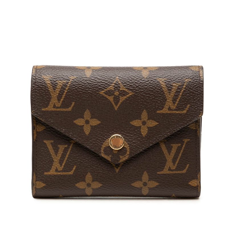 Louis Vuitton Monogram Portefeuille Victorine Trifold Wallet Brown