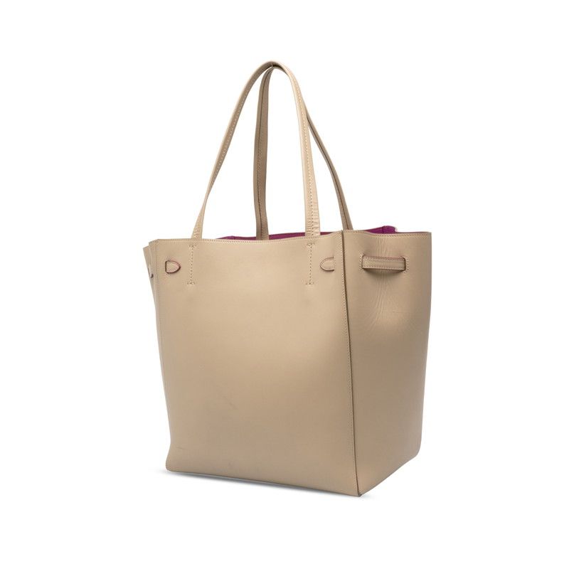 Celine Cabas Phantom Small Tote Shoulder Bag Beige Purple Leather — view 2