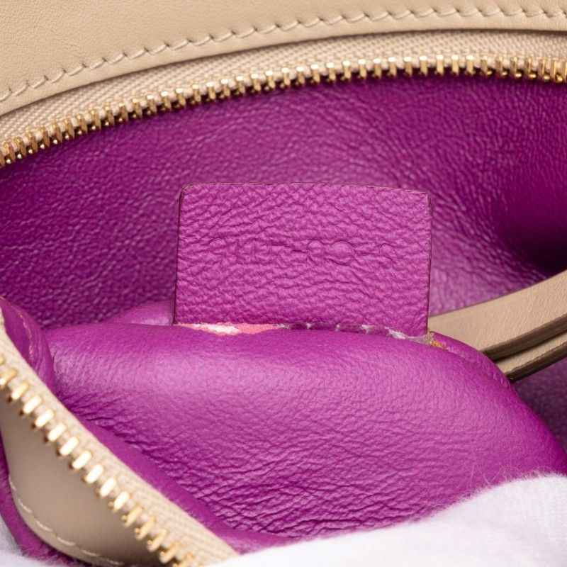 Celine Cabas Phantom Small Tote Shoulder Bag Beige Purple Leather — view 6