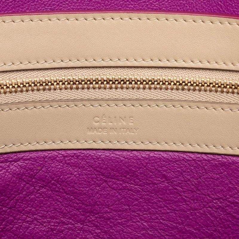 Celine Cabas Phantom Small Tote Shoulder Bag Beige Purple Leather — view 5