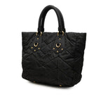 Prada Quilted Tote Bag Black Gold Nylon — view 2